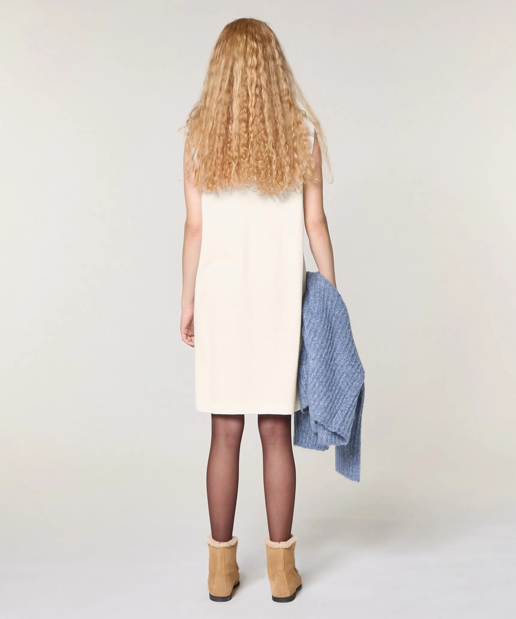 Discount Rodier Robe droite en laine blanc écru