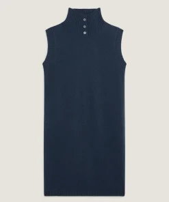 Sale Rodier Robe droite en laine bleu denim