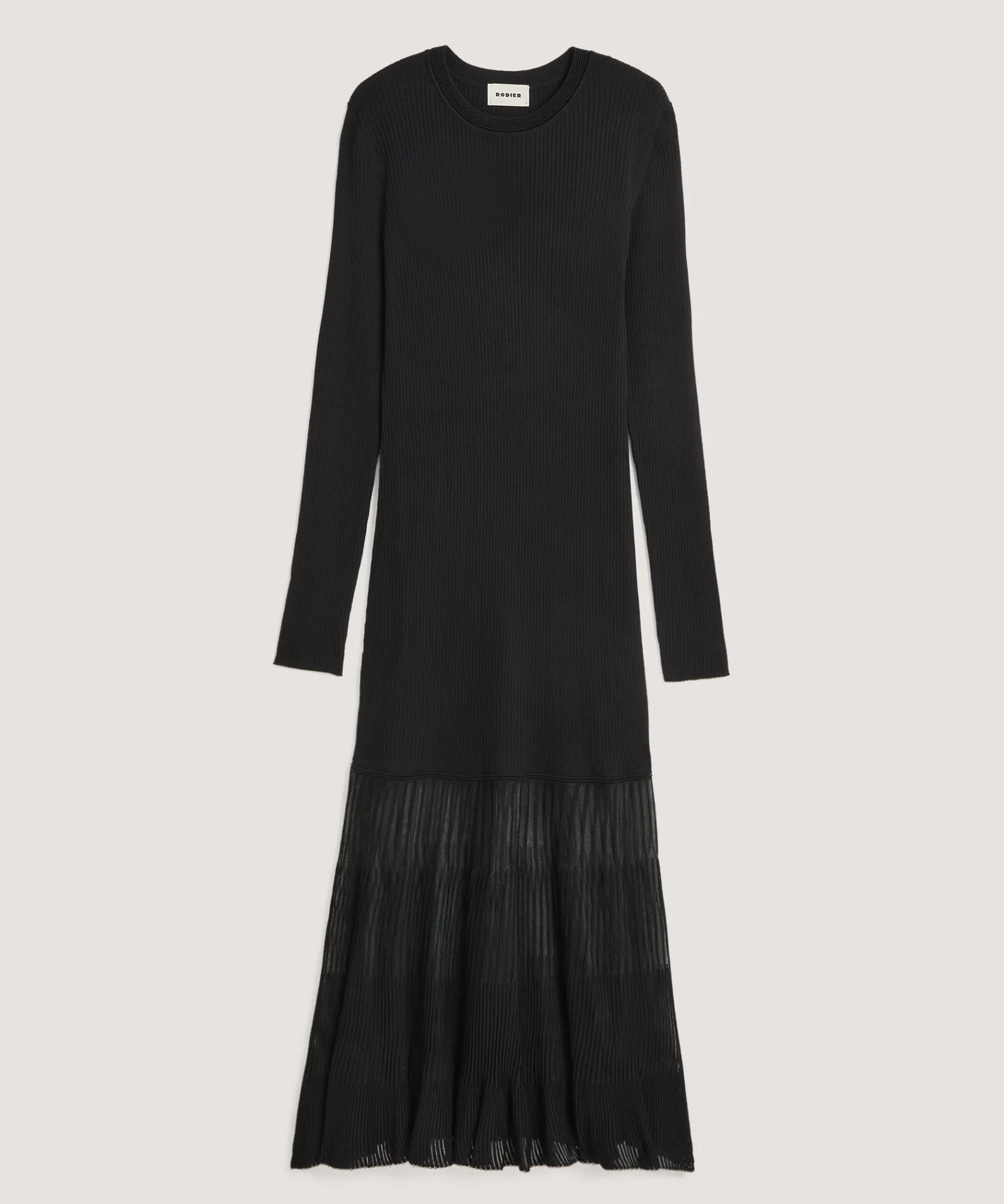 Online Rodier Robe longue bi-matière noir