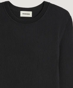 Online Rodier Robe longue bi-matière noir