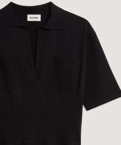 New Rodier Robe longue en laine noir