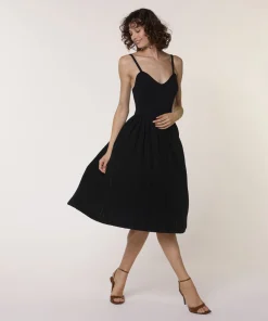 Online Rodier Robe longue en maille noir