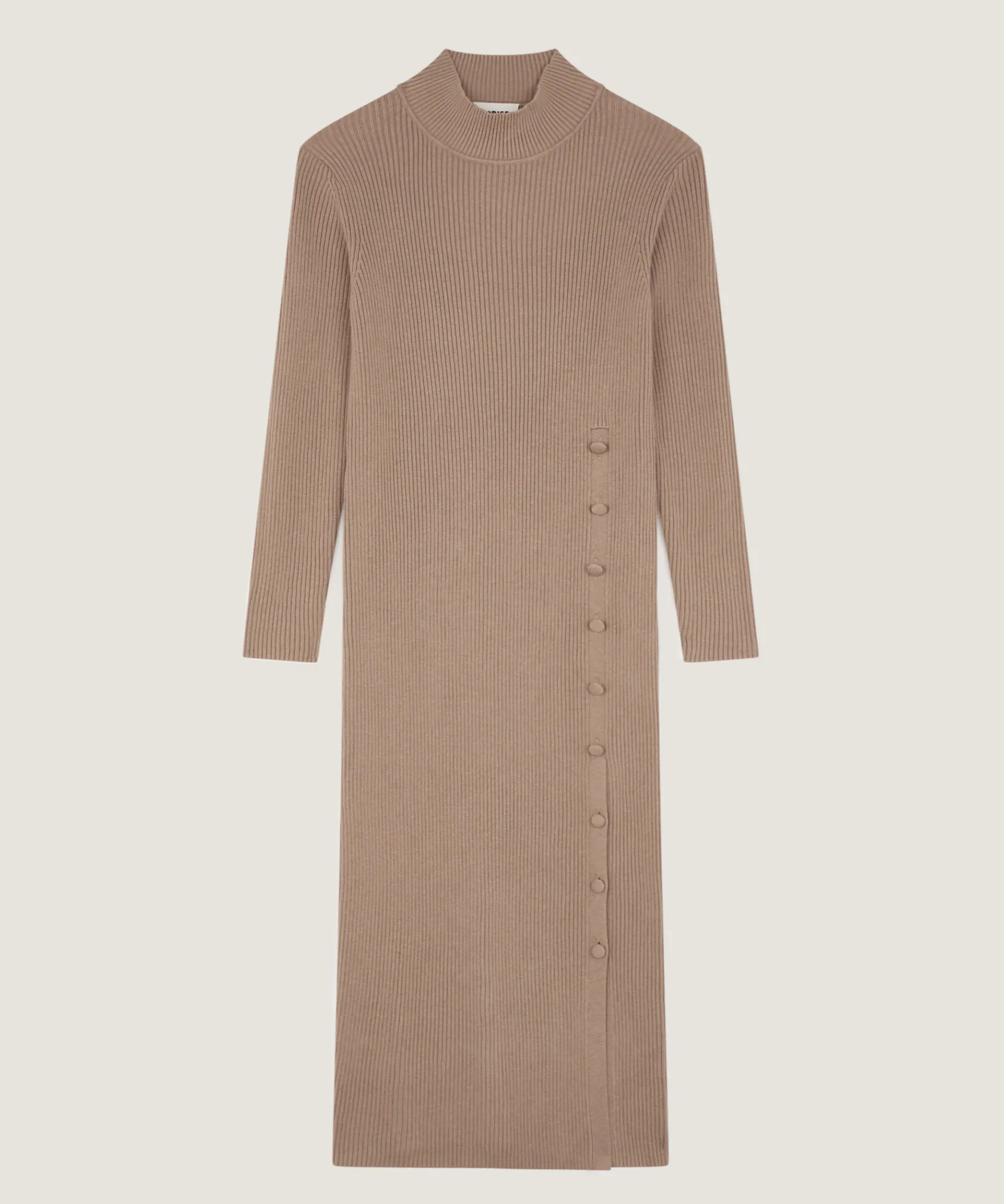 Rodier Robe longue en maille marron moka