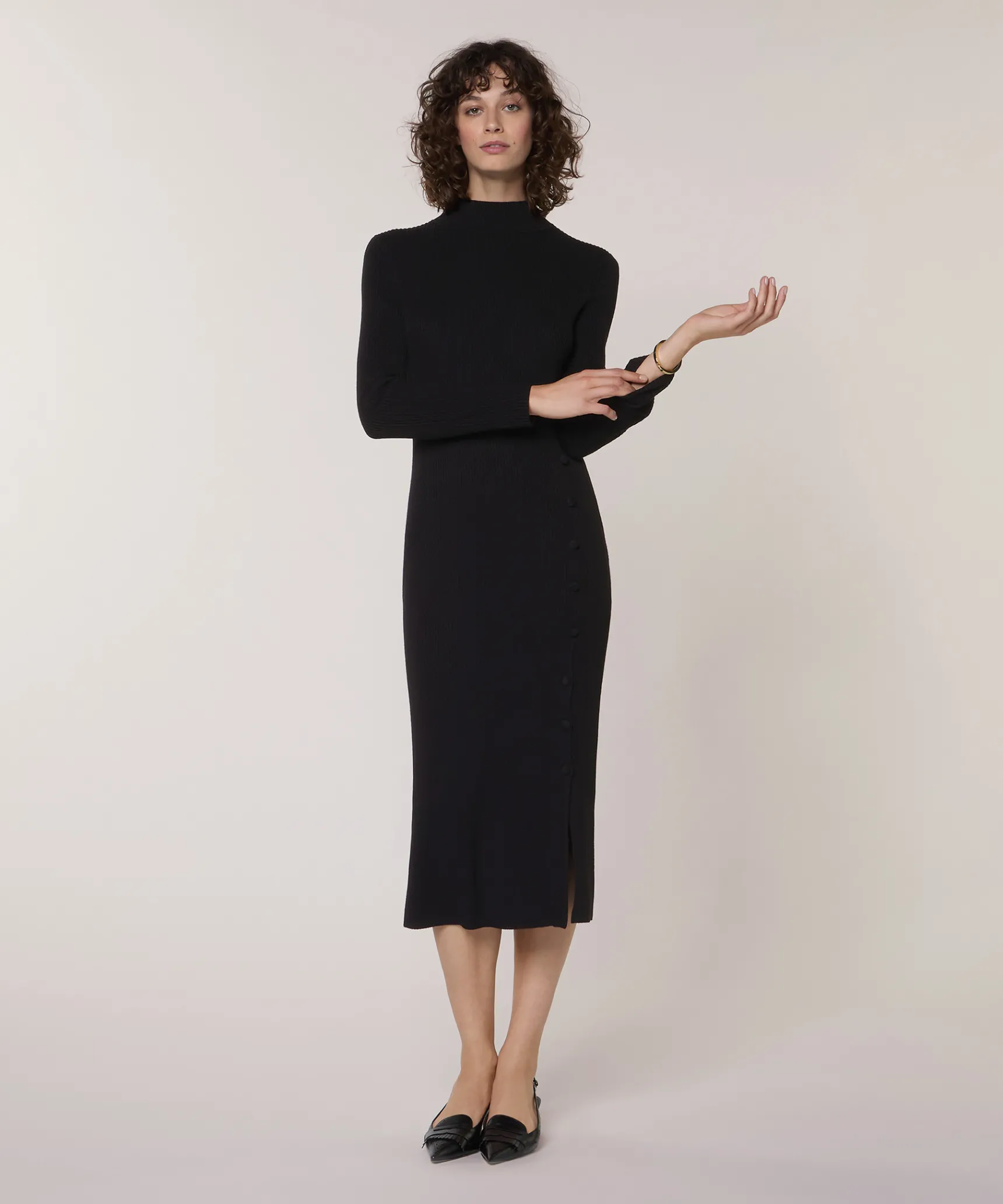 New Rodier Robe longue en maille noir