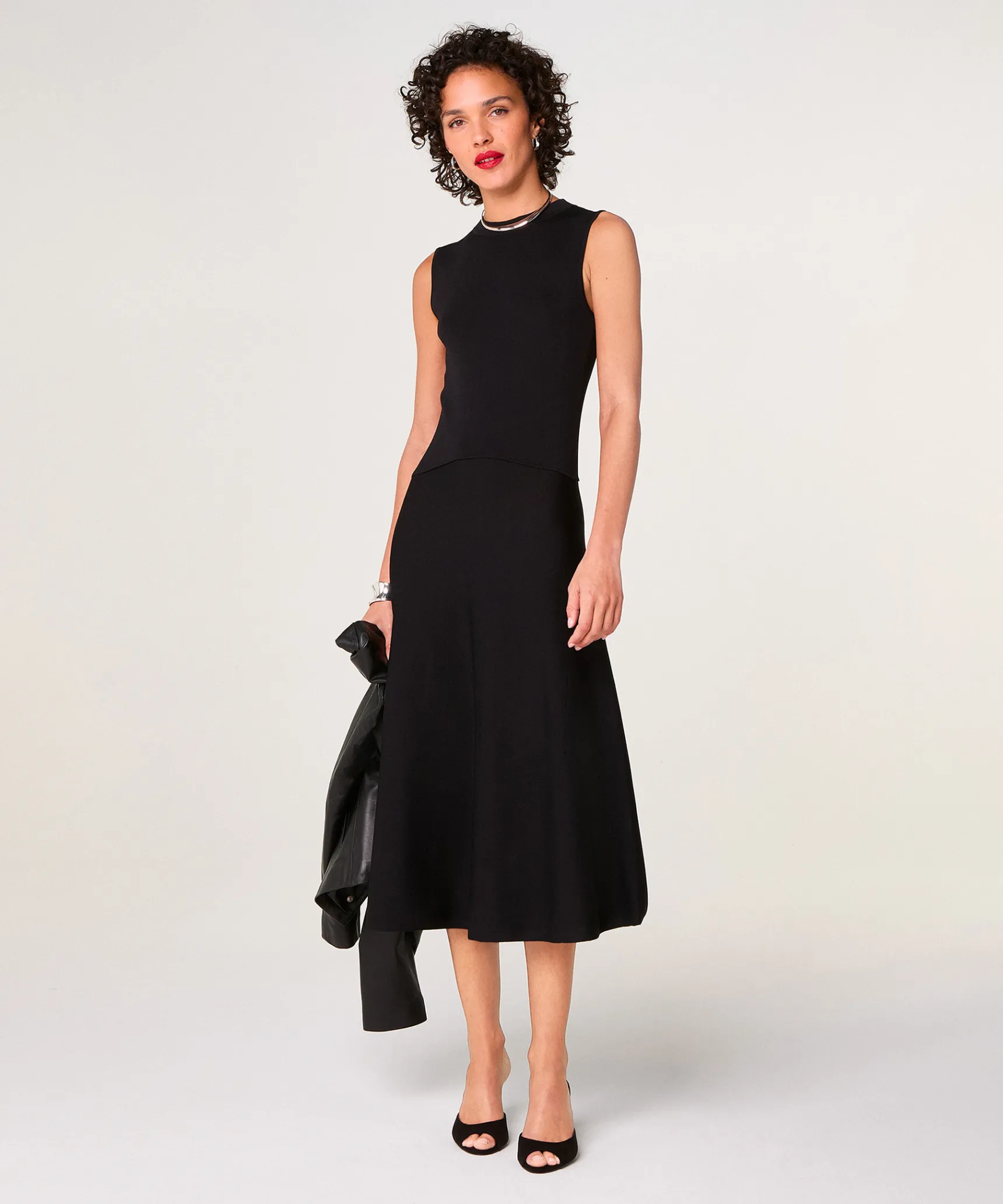 Best Rodier Robe longue évasée noir