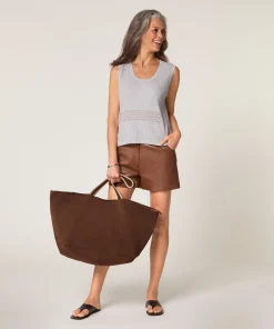 Discount Rodier Short en cuir marron