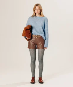 Discount Rodier Short en cuir marron