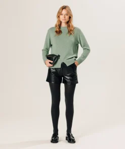 Clearance Rodier Short en cuir noir