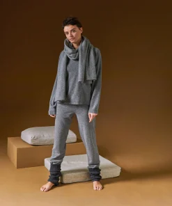 Hot Rodier Étole en cachemire gris moyen