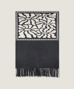 Clearance Rodier Étole en maille jacquard gris foncé