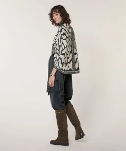 Clearance Rodier Étole en maille jacquard gris foncé