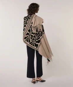 New Rodier Étole en maille jacquard marron moka