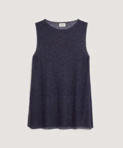 New Rodier Top en maille lurex bleu marine