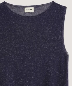 New Rodier Top en maille lurex bleu marine