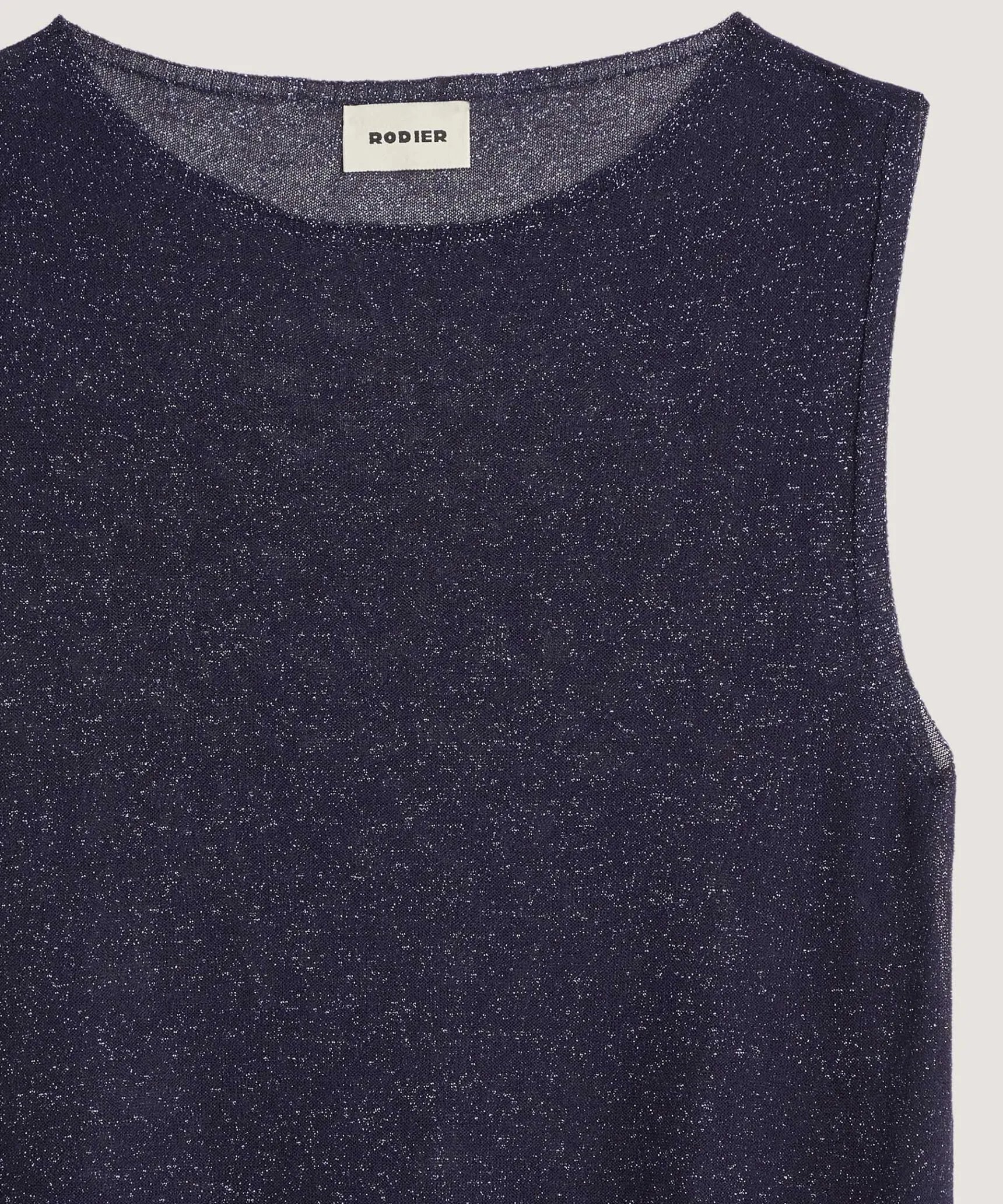 New Rodier Top en maille lurex bleu marine