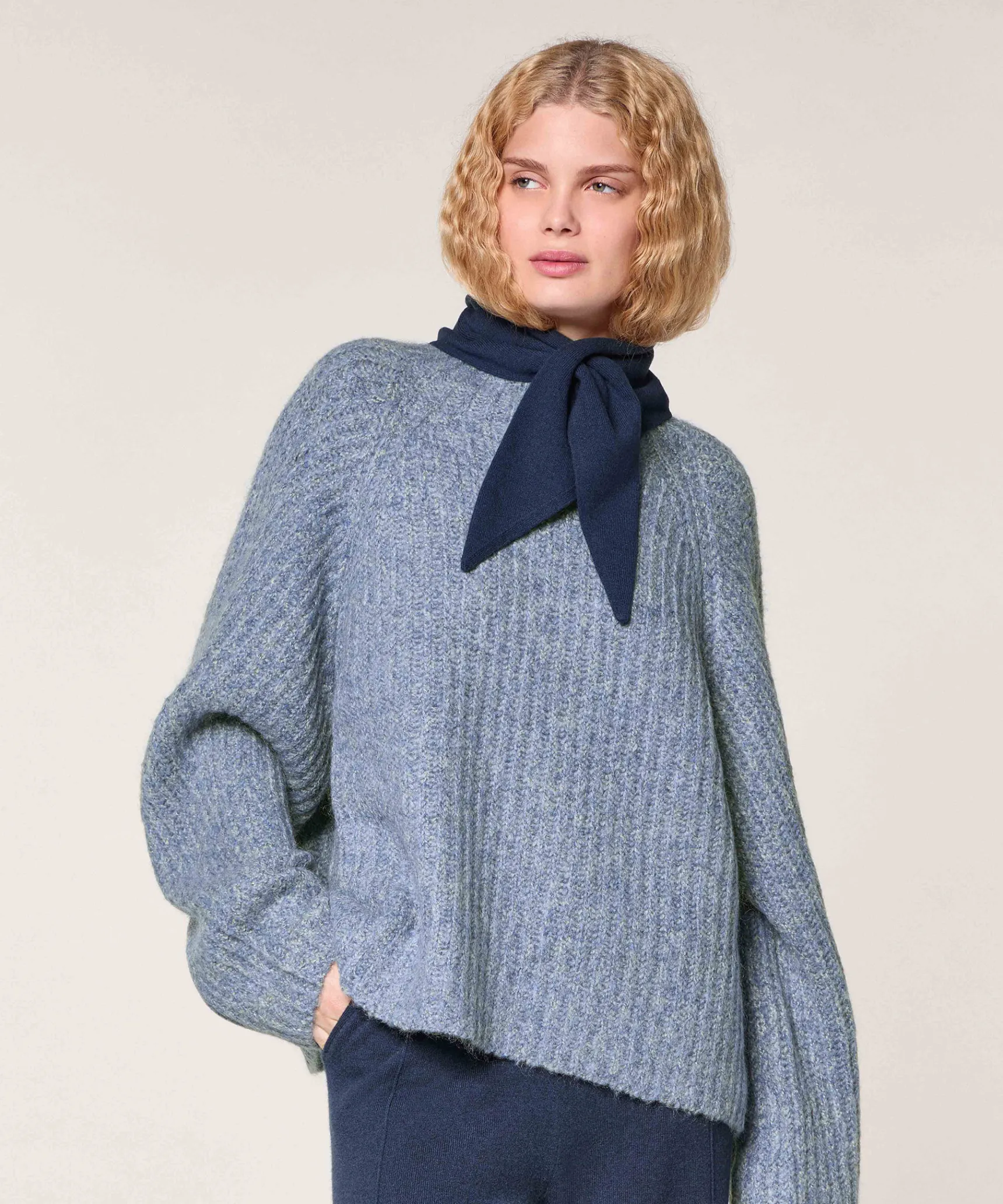 Online Rodier Tour de cou en laine bleu denim