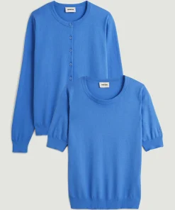Rodier Twin-set coton bleu horizon
