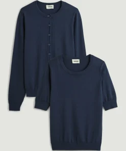 Online Rodier Twin-set coton bleu nuit