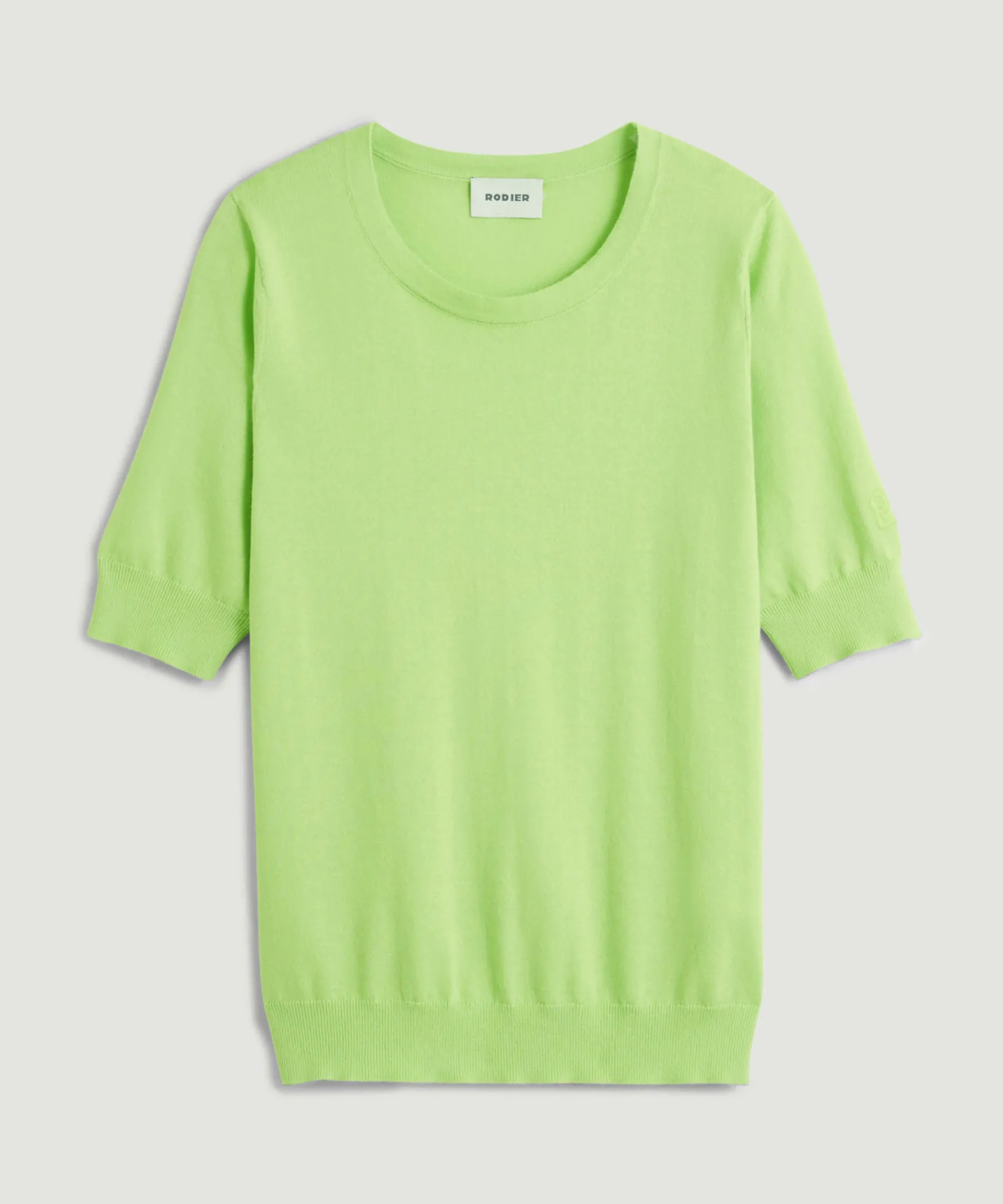 New Rodier Twin-set coton vert tilleul