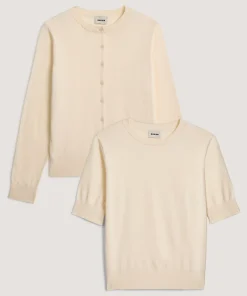 Clearance Rodier Twin-set en coton blanc écru