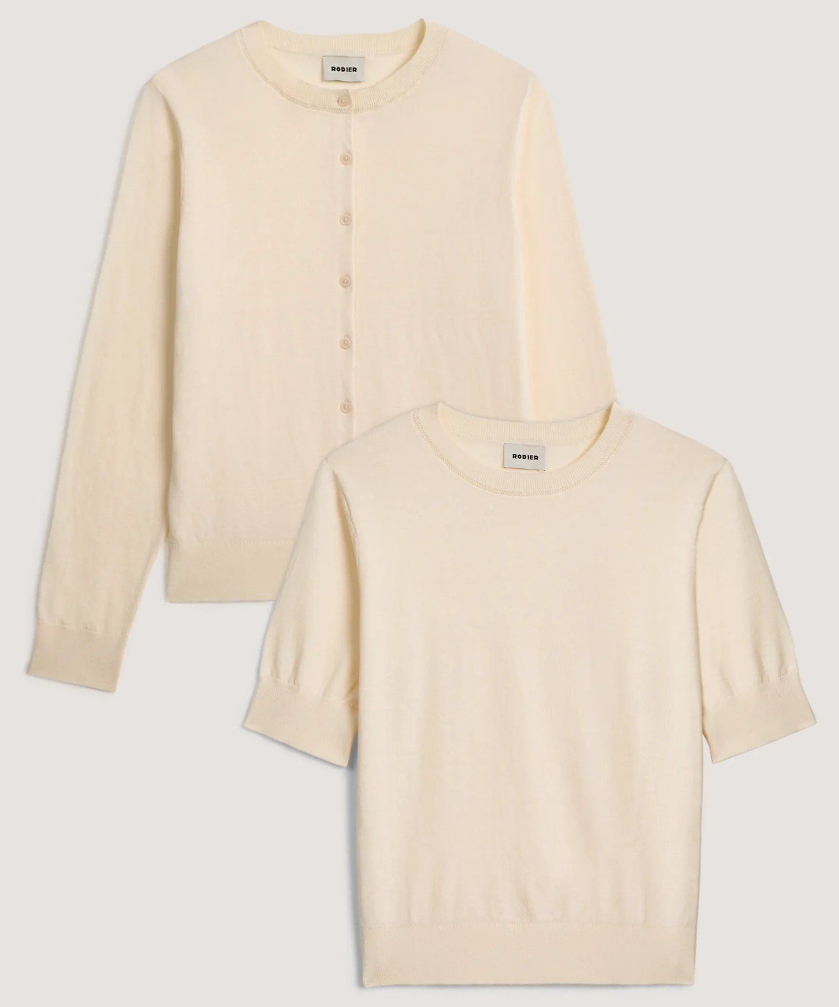 Clearance Rodier Twin-set en coton blanc écru