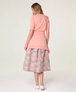New Rodier Twin-set en coton rose saumon