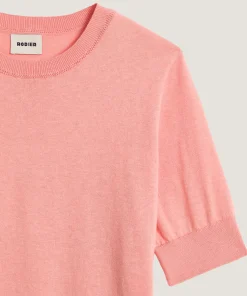 New Rodier Twin-set en coton rose saumon