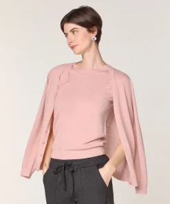 Rodier Twin-set en laine mérinos rose perle