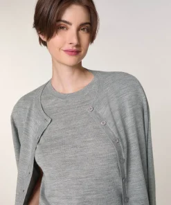 Clearance Rodier Twin-set en laine mérinos gris chiné