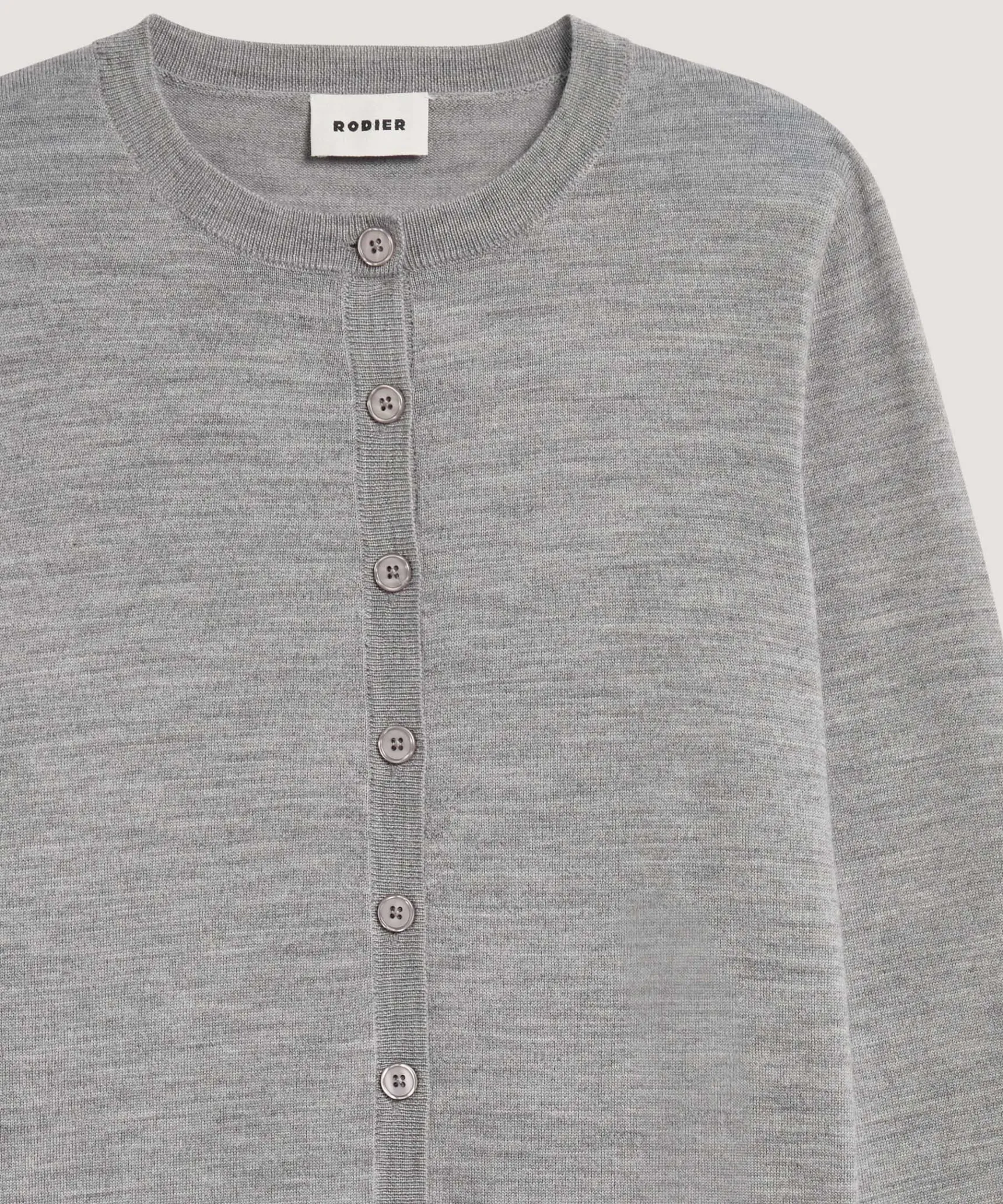 Clearance Rodier Twin-set en laine mérinos gris chiné