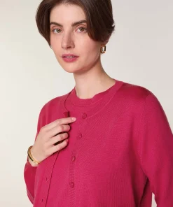 Discount Rodier Twin-set en laine mérinos rose fuchsia