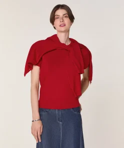 Rodier Twin-set en laine mérinos rouge