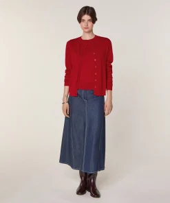 Rodier Twin-set en laine mérinos rouge