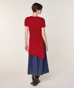 Rodier Twin-set en laine mérinos rouge