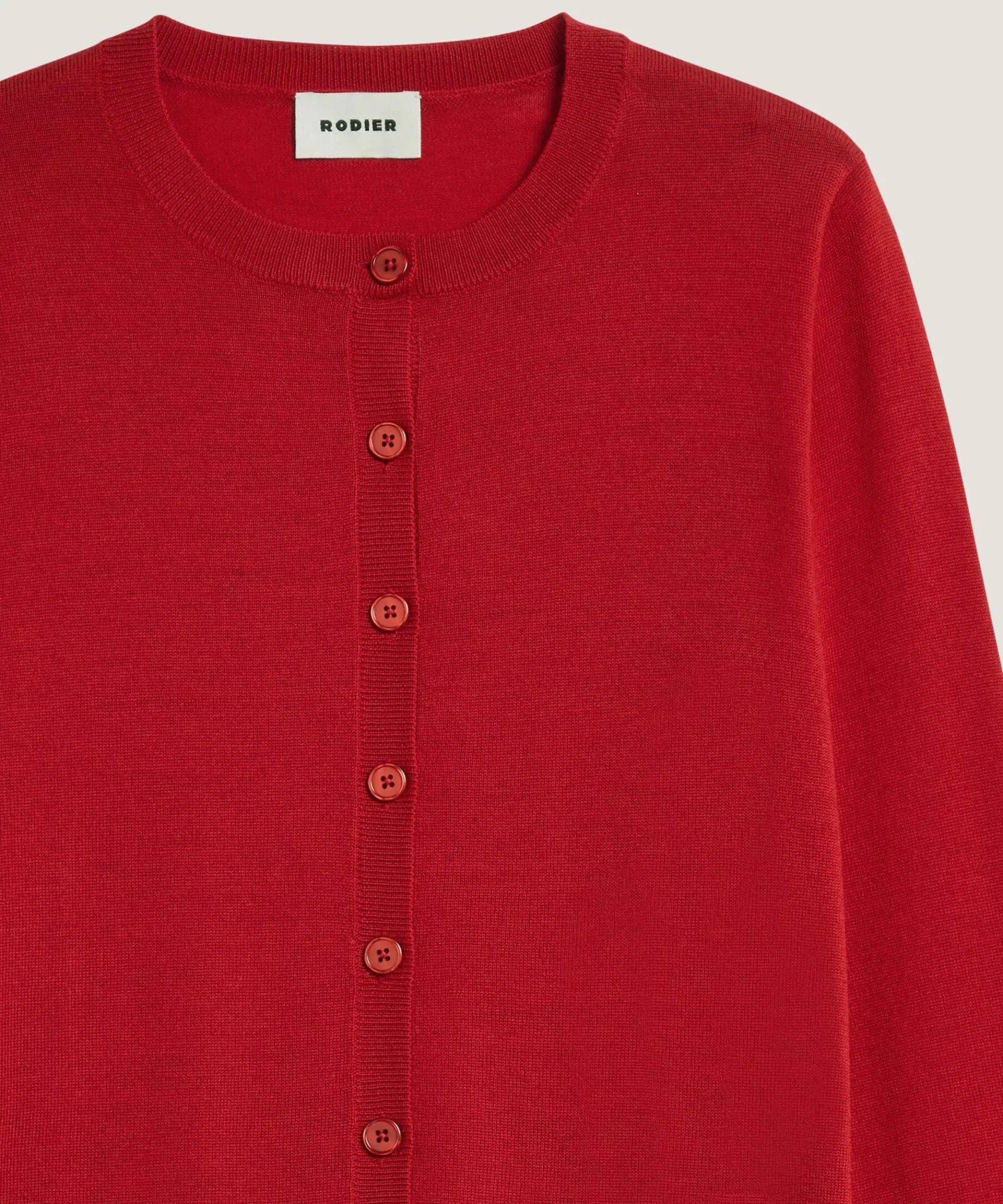 Rodier Twin-set en laine mérinos rouge