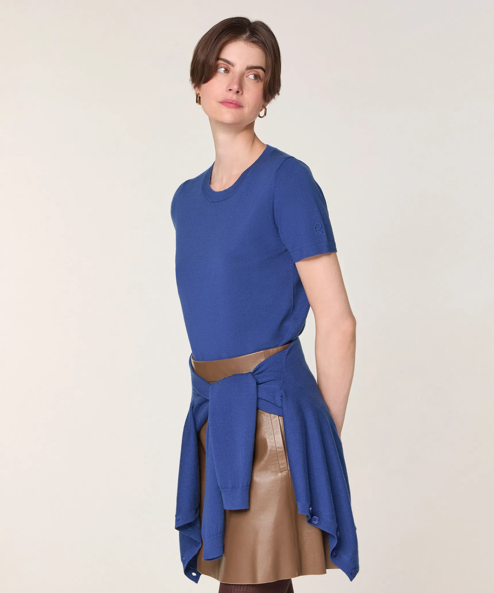 Rodier Twin-set en laine mérinos bleu outremer