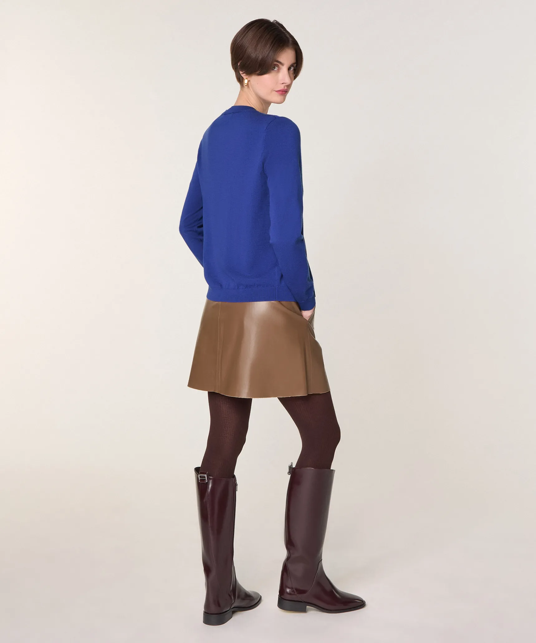Rodier Twin-set en laine mérinos bleu outremer