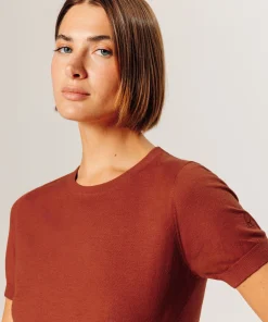 Online Rodier Twin-set en maille orange rouille
