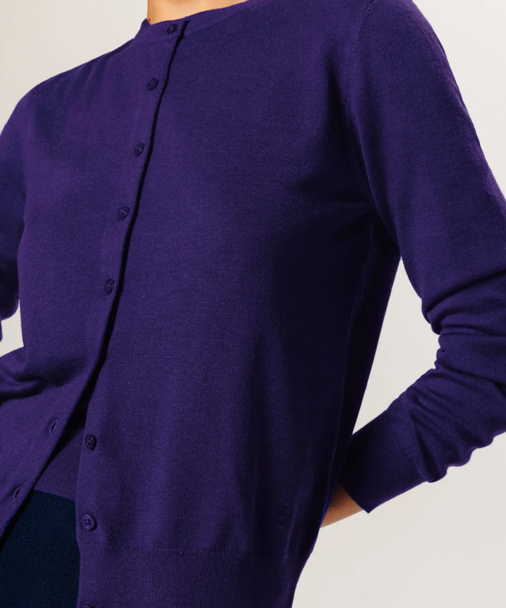 Sale Rodier Twin-set en maille violet fonce