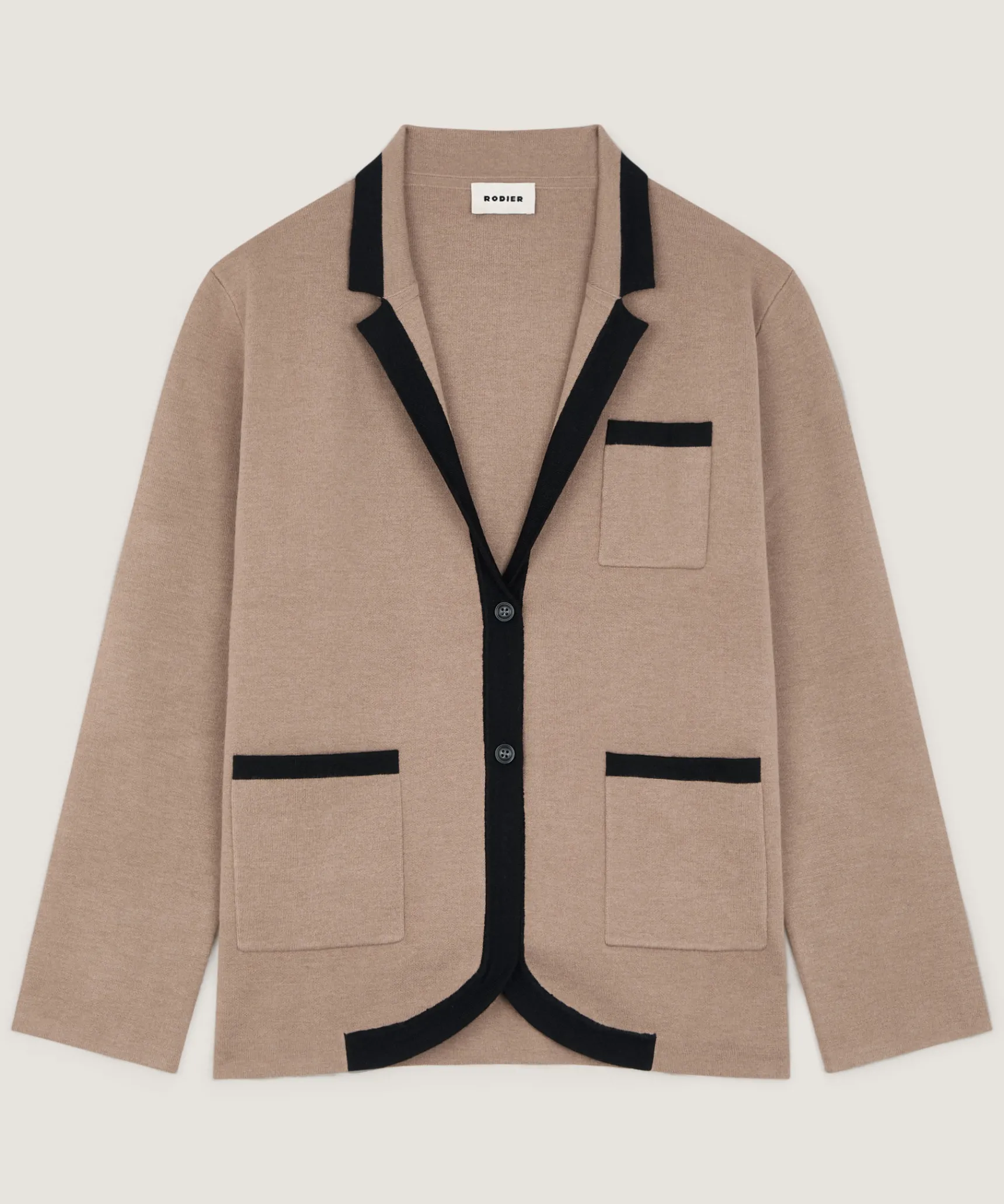 Sale Rodier Veste bicolore en maille double face marron moka