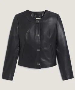 Outlet Rodier Veste courte en cuir noire