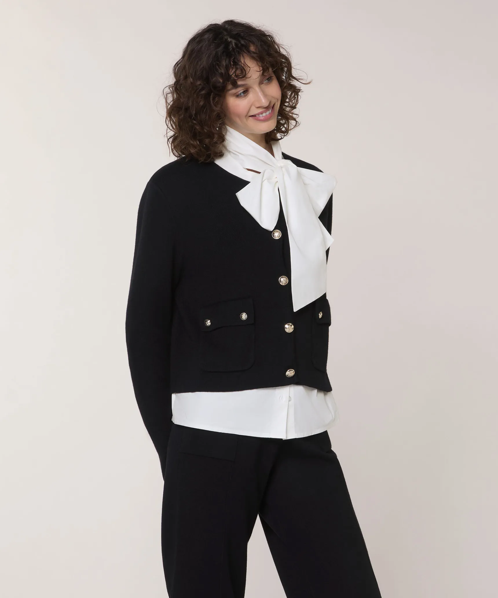 Clearance Rodier Veste courte en maille double face noir
