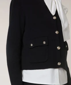 Clearance Rodier Veste courte en maille double face noir