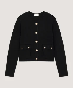 Clearance Rodier Veste courte en maille double face noir