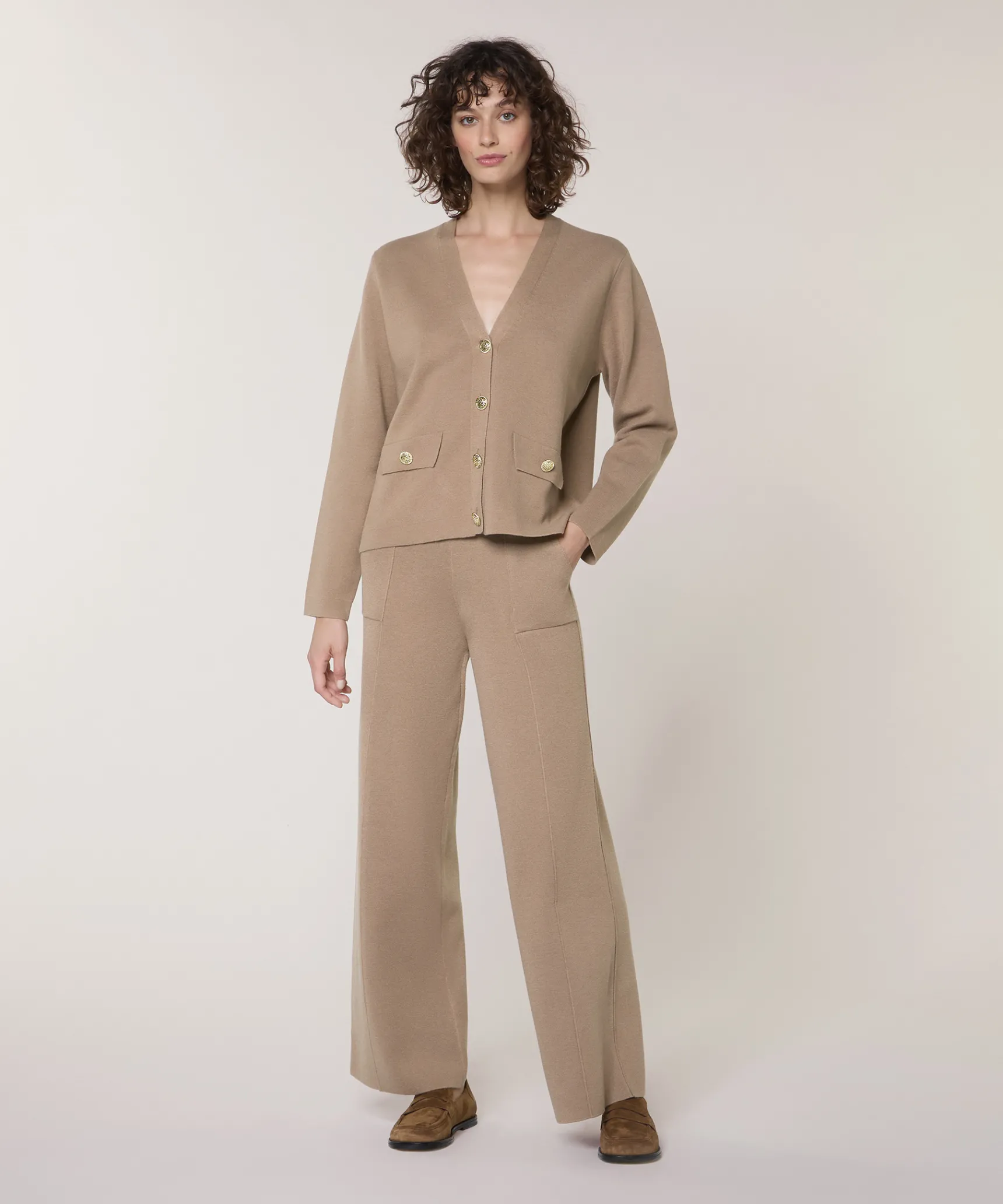 Best Rodier Veste courte en maille milano marron moka