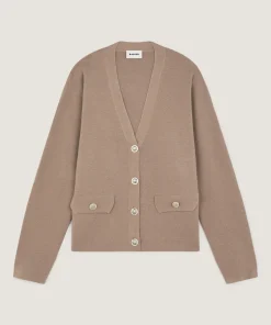 Best Rodier Veste courte en maille milano marron moka