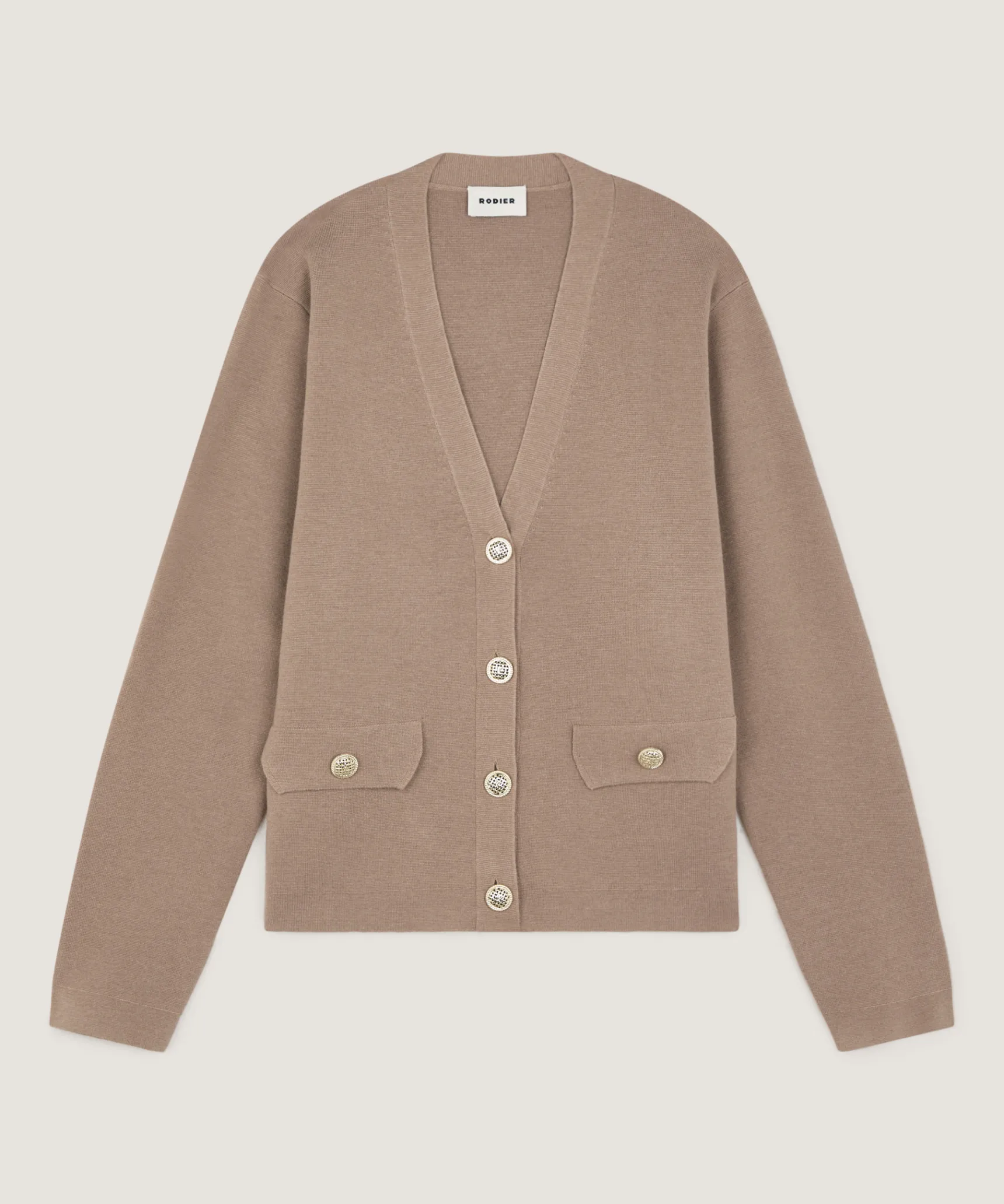 Best Rodier Veste courte en maille milano marron moka