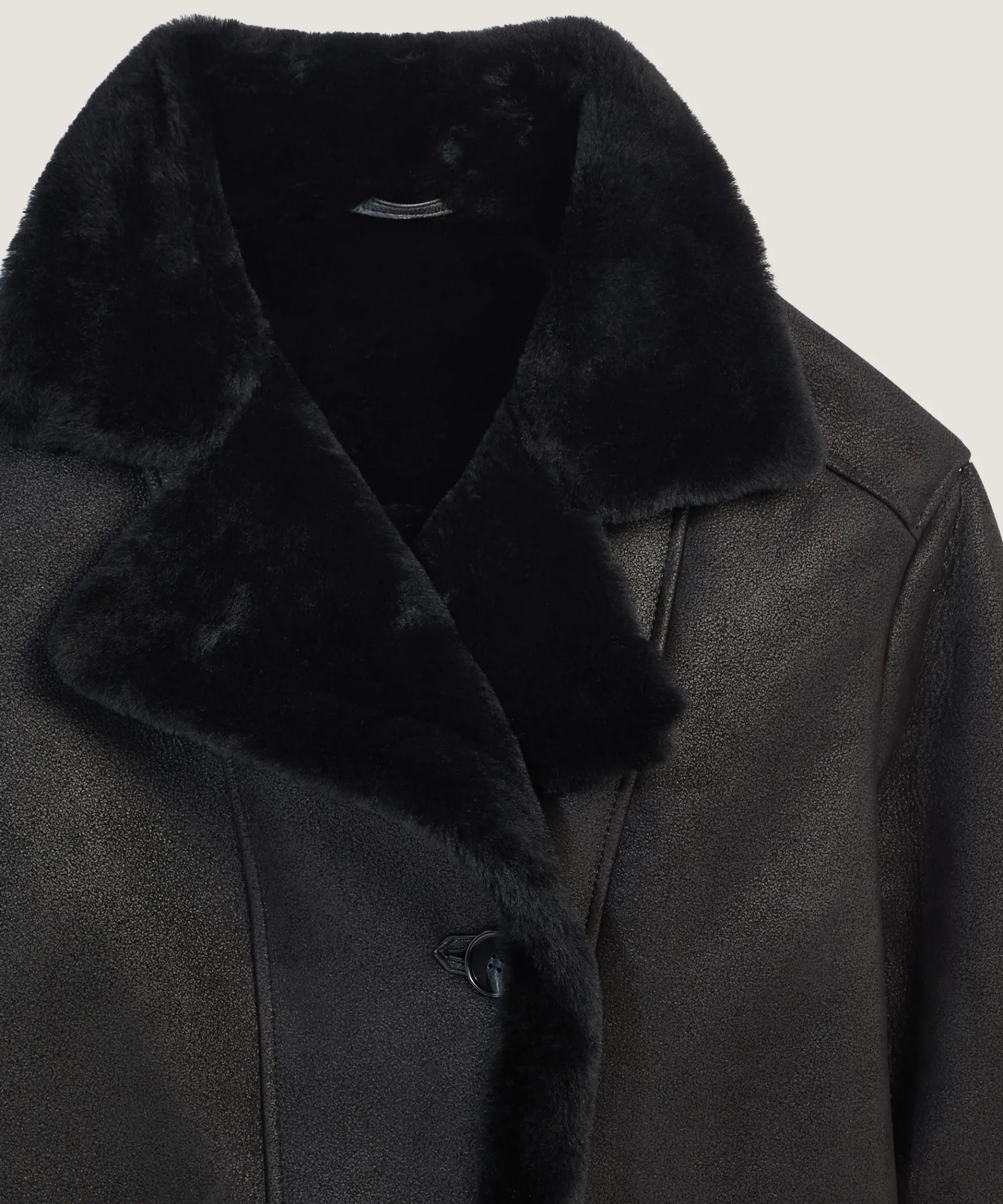 Clearance Rodier Veste croisée en peau lainée noir