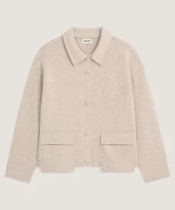 Outlet Rodier Veste double face en laine beige chiné