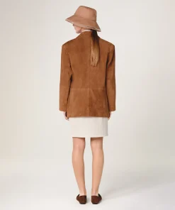 Online Rodier Veste en cuir de chèvre velours camel